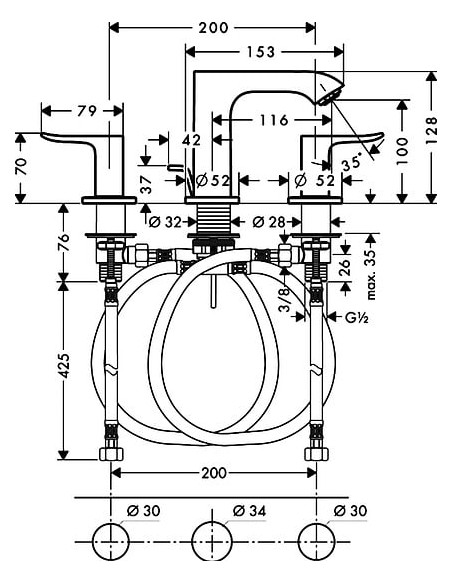 Hansgrohe izlietnes jaucējkrāns Metris 31083000