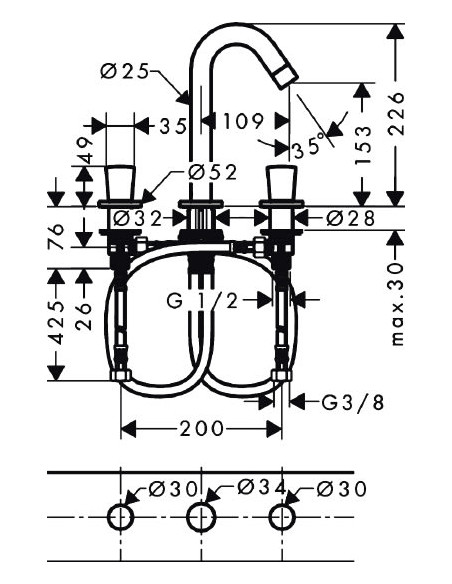 Hansgrohe izlietnes jaucējkrāns Logis 71133000