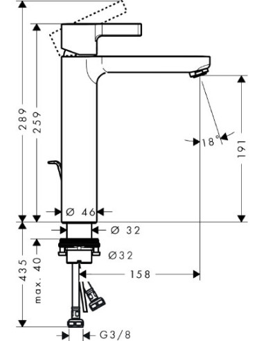Hansgrohe izlietnes jaucējkrāns Metris S 31021000