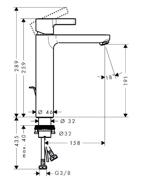 Hansgrohe izlietnes jaucējkrāns Metris S 31021000