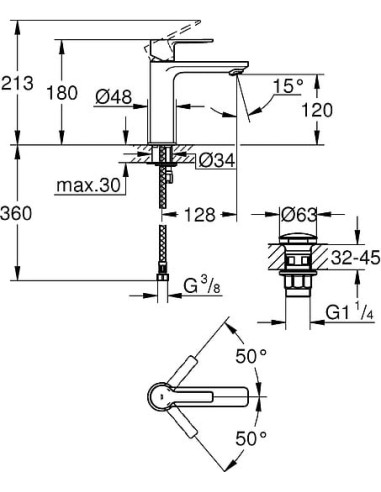 Grohe izlietnes jaucējkrāns Lineare New 23106DC1 - 3