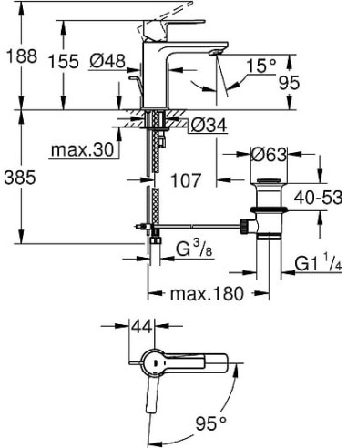 Grohe izlietnes jaucējkrāns Lineare New 23790001 - 6