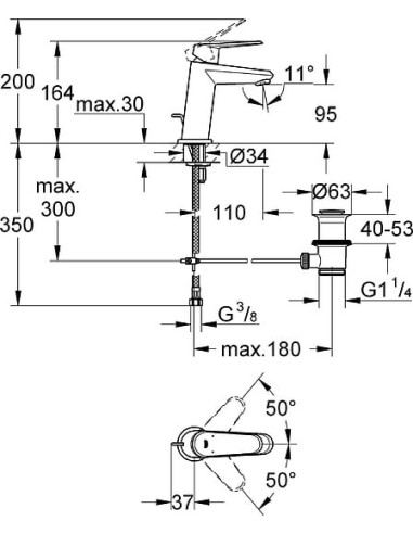 Grohe izlietnes jaucējkrāns Eurodisc Cosmopolitan 23049002 - 13