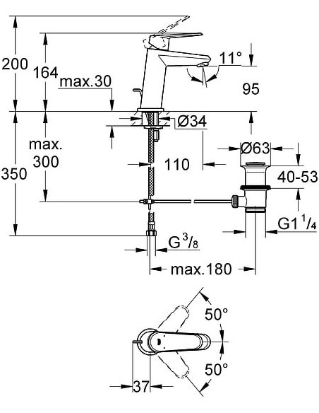 Grohe izlietnes jaucējkrāns Eurodisc Cosmopolitan 23049002 - 13