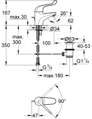 Grohe izlietnes jaucējkrāns Euroeco Special 32788000 - 3