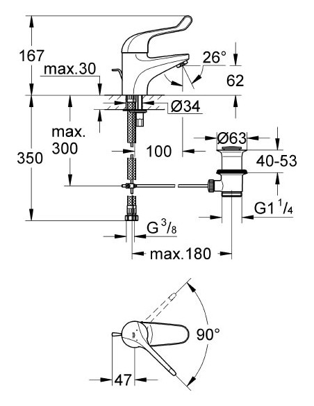 Grohe izlietnes jaucējkrāns Euroeco Special 32788000 - 3 Grohe izlietnes jaucējkrāns Euroeco Special 32788000 - 3