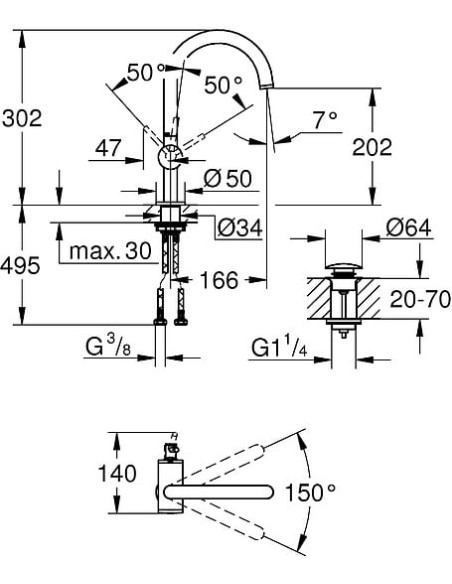 Grohe izlietnes jaucējkrāns Atrio New 32042DC3 - 4