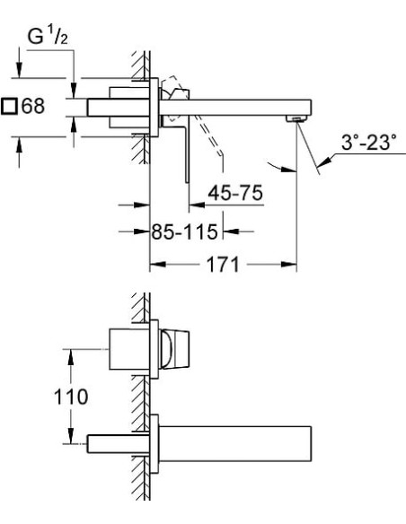 Grohe izlietnes jaucējkrāns Eurocube 19895000 - 13 Grohe izlietnes jaucējkrāns Eurocube 19895000 - 13