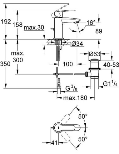 Grohe izlietnes jaucējkrāns Eurostyle Cosmopolitan 23037002 - 10