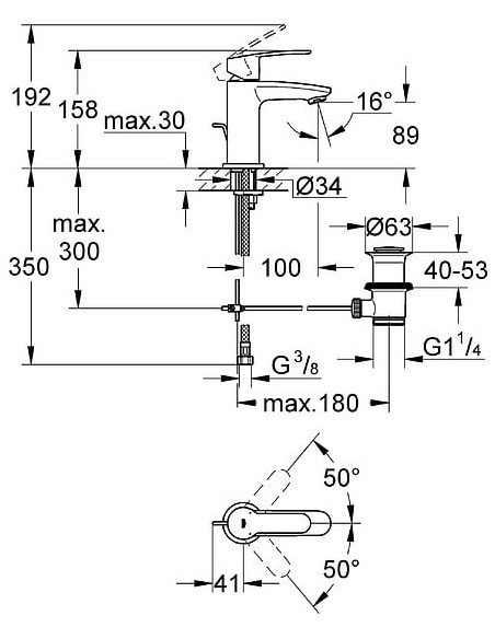Grohe izlietnes jaucējkrāns Eurostyle Cosmopolitan 23037002 - 10