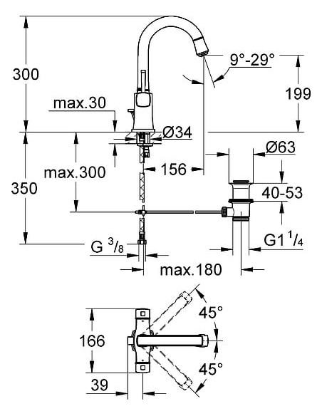 Grohe izlietnes jaucējkrāns Grandera 21107IG0 - 3