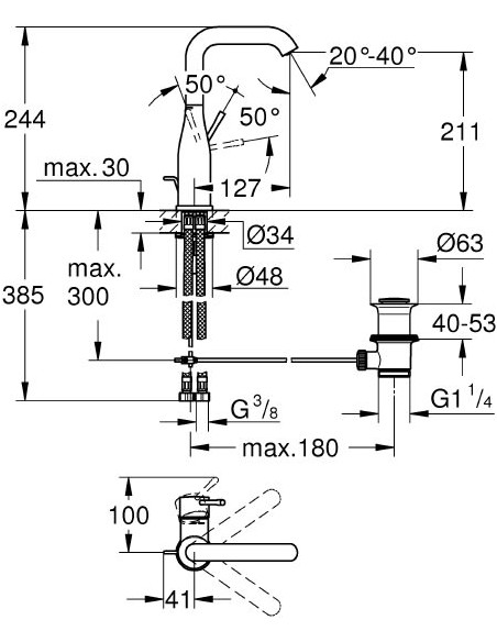 Grohe izlietnes jaucējkrāns Essence New 32628AL1 - 4 Grohe izlietnes jaucējkrāns Essence New 32628AL1 - 4
