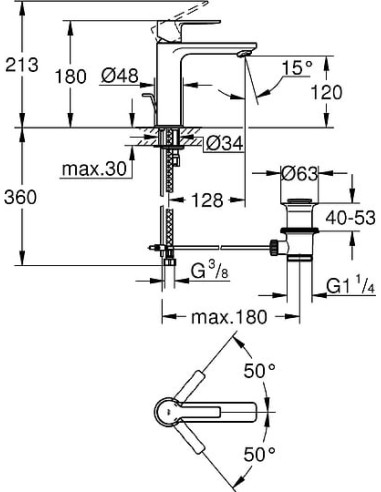 Grohe izlietnes jaucējkrāns Lineare New 32114DC1 - 4