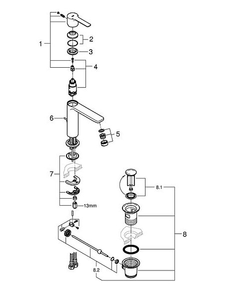 Grohe izlietnes jaucējkrāns Lineare New 32114DC1 - 5