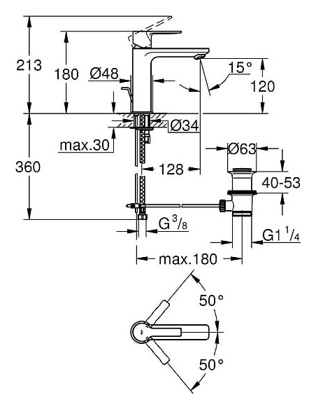 Grohe izlietnes jaucējkrāns Lineare New 32114001 - 9 Grohe izlietnes jaucējkrāns Lineare New 32114001 - 9