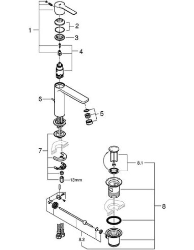 Grohe izlietnes jaucējkrāns Lineare New 32114001 - 10