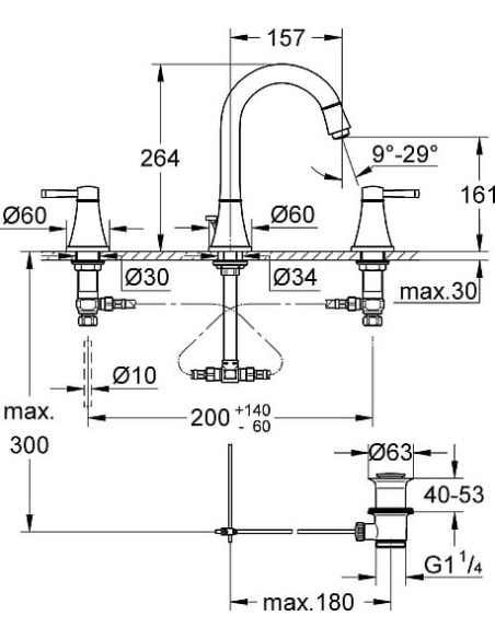 Grohe izlietnes jaucējkrāns Grandera 20389IG0 - 4