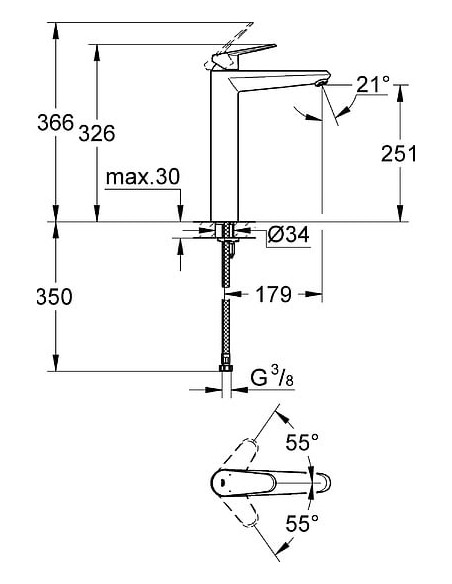 Grohe izlietnes jaucējkrāns Eurodisc Cosmopolitan 23432000 - 8 Grohe izlietnes jaucējkrāns Eurodisc Cosmopolitan 23432000 - 8