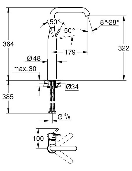 Grohe izlietnes jaucējkrāns Essence New 32901EN1 - 3