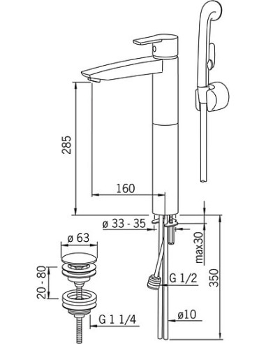 Oras izlietnes jaucējkrāns Cubista 2802