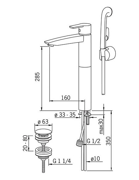 Oras izlietnes jaucējkrāns Cubista 2802