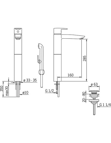 Oras izlietnes jaucējkrāns Cubista 2802