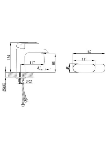 Vento izlietnes maisītājs Ravena, balts ar hromu