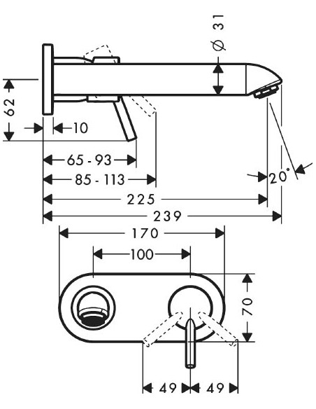Hansgrohe izlietnes jaucējkrāns Talis 31611000