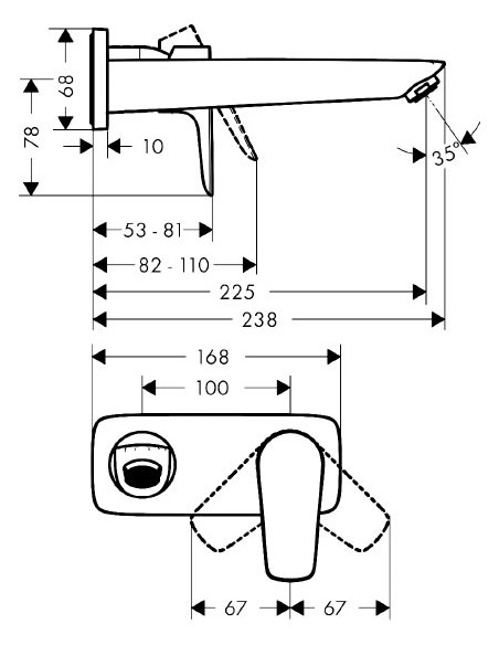 Hansgrohe izlietnes jaucējkrāns Talis E 71734700