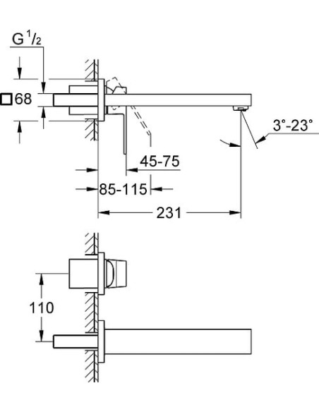 Grohe izlietnes jaucējkrāns Eurocube 23447000 - 7 Grohe izlietnes jaucējkrāns Eurocube 23447000 - 7