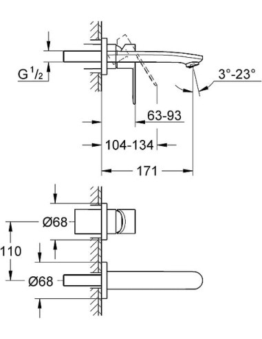 Grohe izlietnes jaucējkrāns Eurostyle Cosmopolitan 19571002 - 3