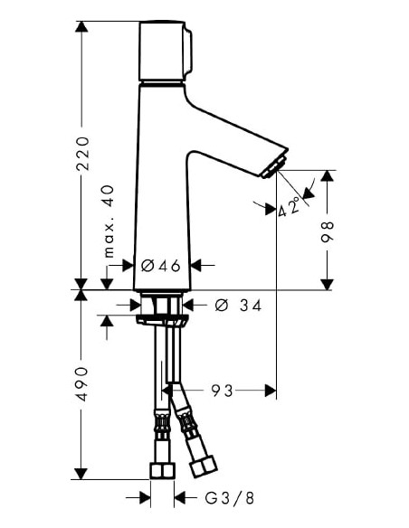 Hansgrohe izlietnes jaucējkrāns Talis Select S 72043000