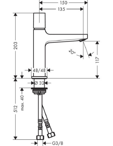 Hansgrohe izlietnes jaucējkrāns Metropol 32571000