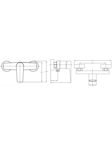 Dušas krāns bez komplekta MG-2640-B, BĒRZUPE