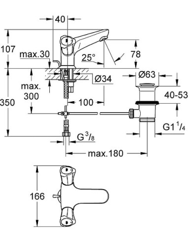 Grohe izlietnes jaucējkrāns Costa L 21390001 - 3