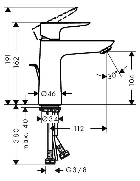 Hansgrohe izlietnes jaucējkrāns Talis E 71710700