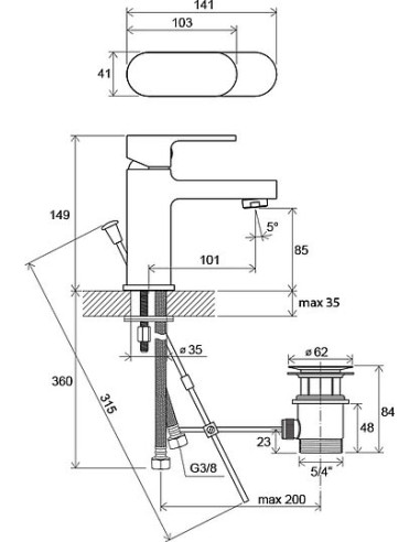 Ravak izlietnes jaucējkrāns Chrome CR 011.00 - 8