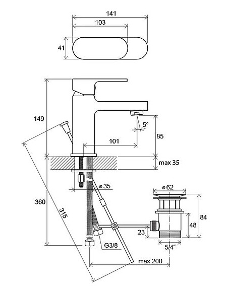 Ravak izlietnes jaucējkrāns Chrome CR 011.00 - 8