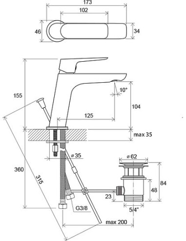Ravak izlietnes jaucējkrāns Classic CL 011.00 - 3