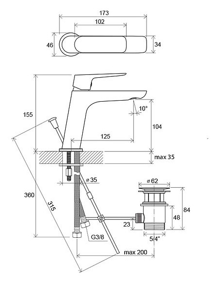 Ravak izlietnes jaucējkrāns Classic CL 011.00 - 3