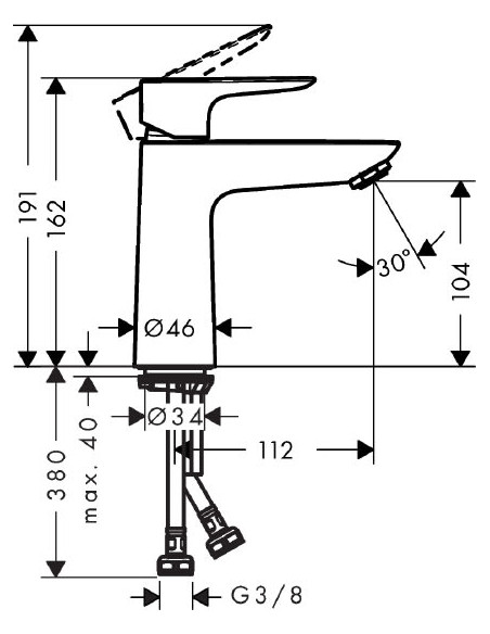 Hansgrohe izlietnes jaucējkrāns Talis E 71711000