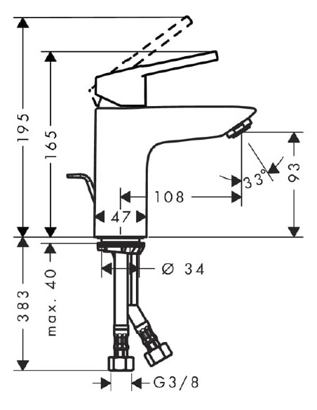 Hansgrohe izlietnes jaucējkrāns Logis loop 71151000