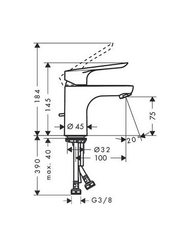 Logis E 70 izlietnes maisītājs, ar pop-up, hroms