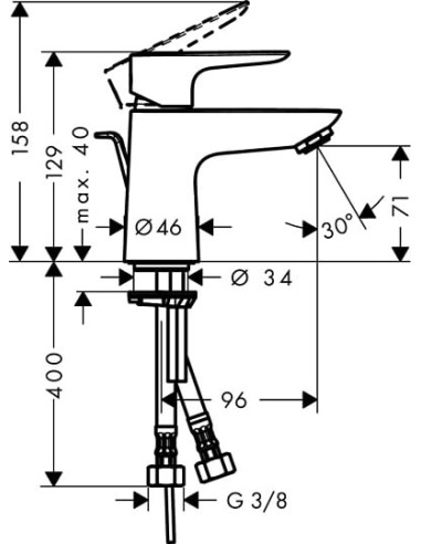 Hansgrohe izlietnes jaucējkrāns Talis E 71700000