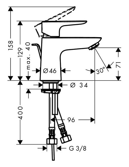 Hansgrohe izlietnes jaucējkrāns Talis E 71700000