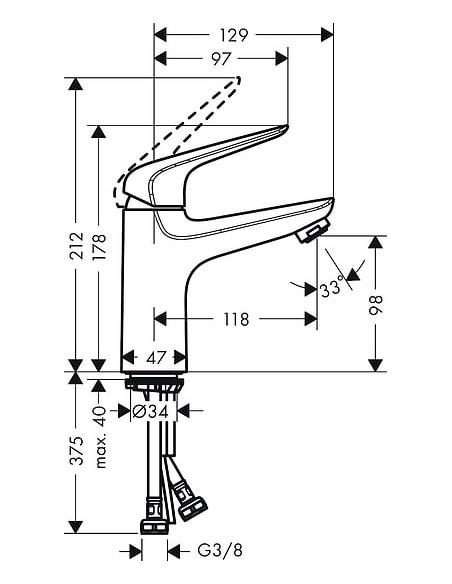 Hansgrohe izlietnes jaucējkrāns Novus 100 71031000
