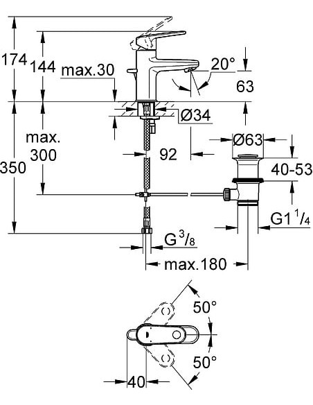 Grohe izlietnes jaucējkrāns Europlus II 33156002 - 7