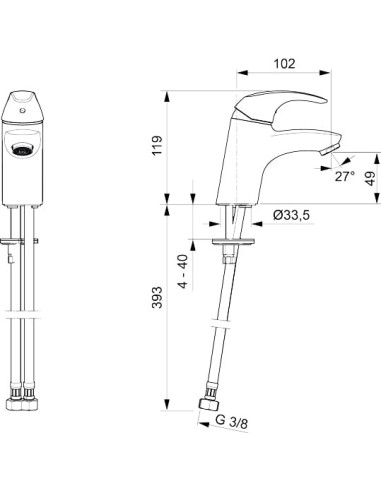 Oras izlietnes jaucējkrāns Polara 1411F