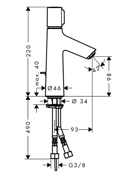 Talis Select S 100 izlietnes maisītājs ar pop-up, hroms