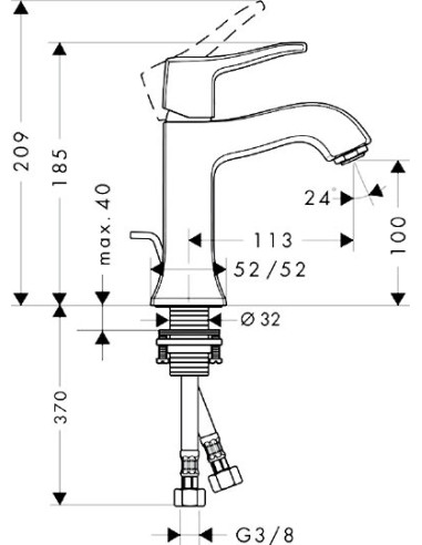 Hansgrohe izlietnes jaucējkrāns Metris Classic...